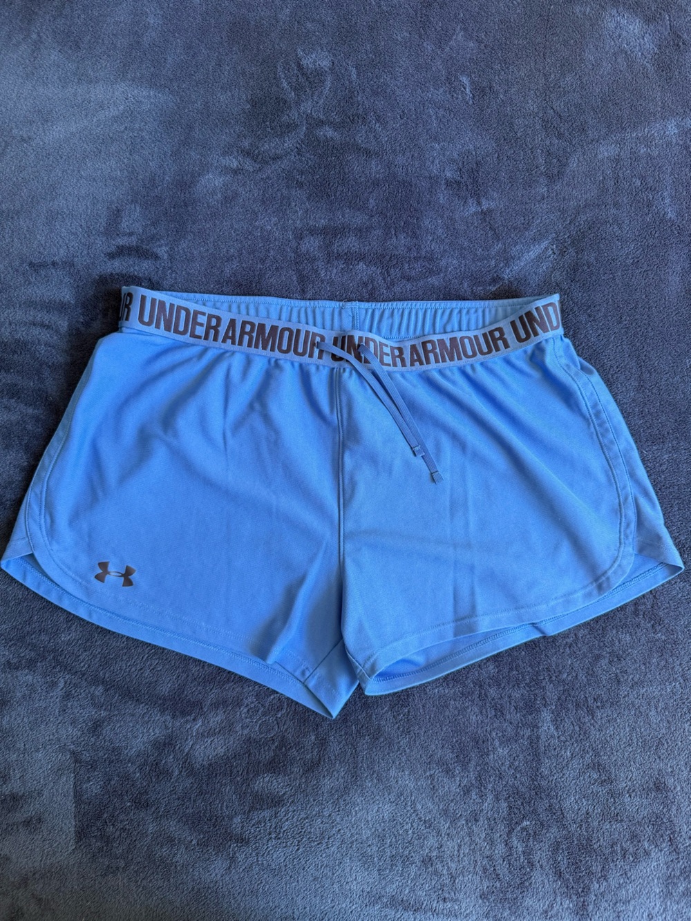 Under Armour Light Blue Men's Athletic Shorts with Branded Waistband